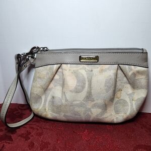 Coach Wristlet Small Gray Pink Peach Cream SEE ALL PHOTOS